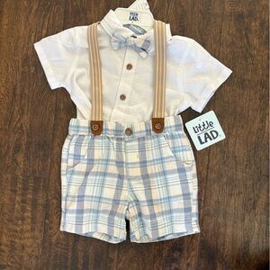 Little Lad Kids Matching Set - White and Tan
